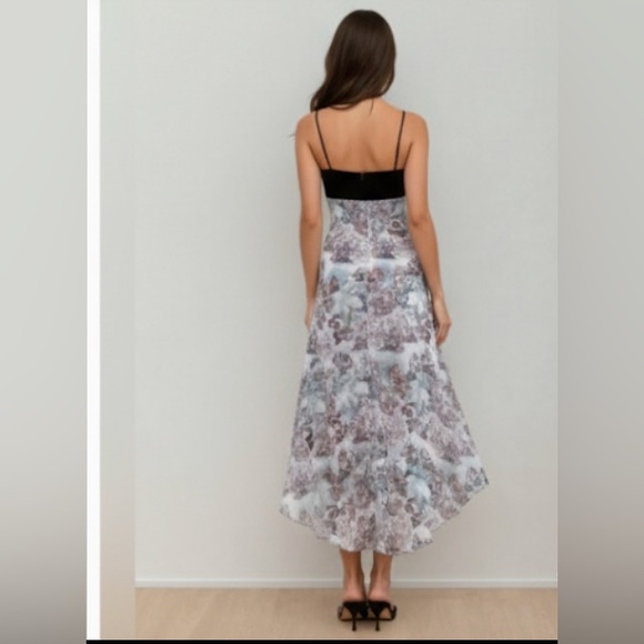 Asymmetric Hem Angel Printed Spaghetti Strap Dress - Picture 5 of 7